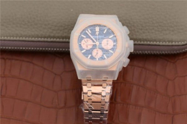 Replica Audemars Piguet Royal Oak Chronograph RG JHF Blue/RG Dial RG Bracelet A7750