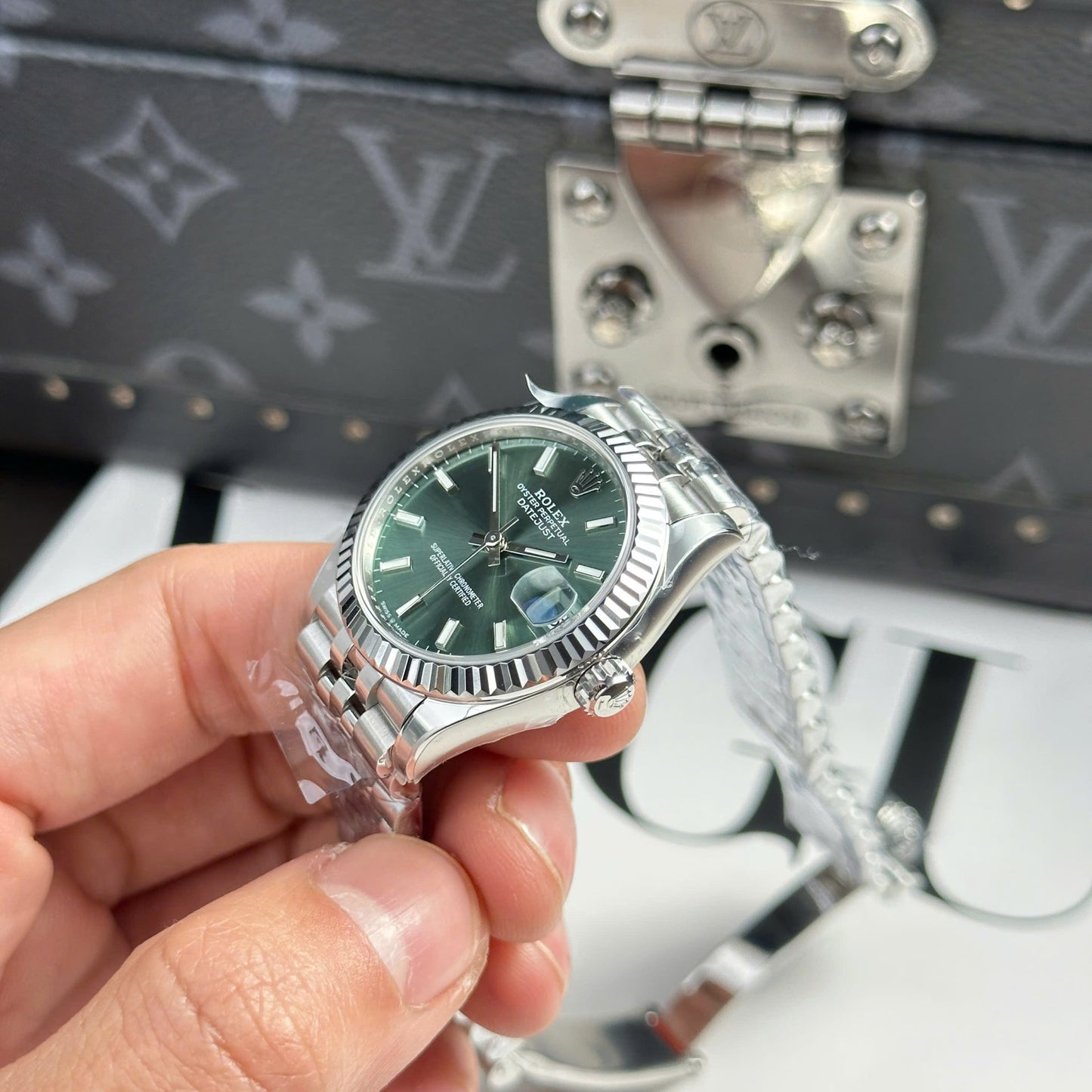 Rolex DateJust Replica Watch Dial Green Jubilee Strap THB Factory 31mm