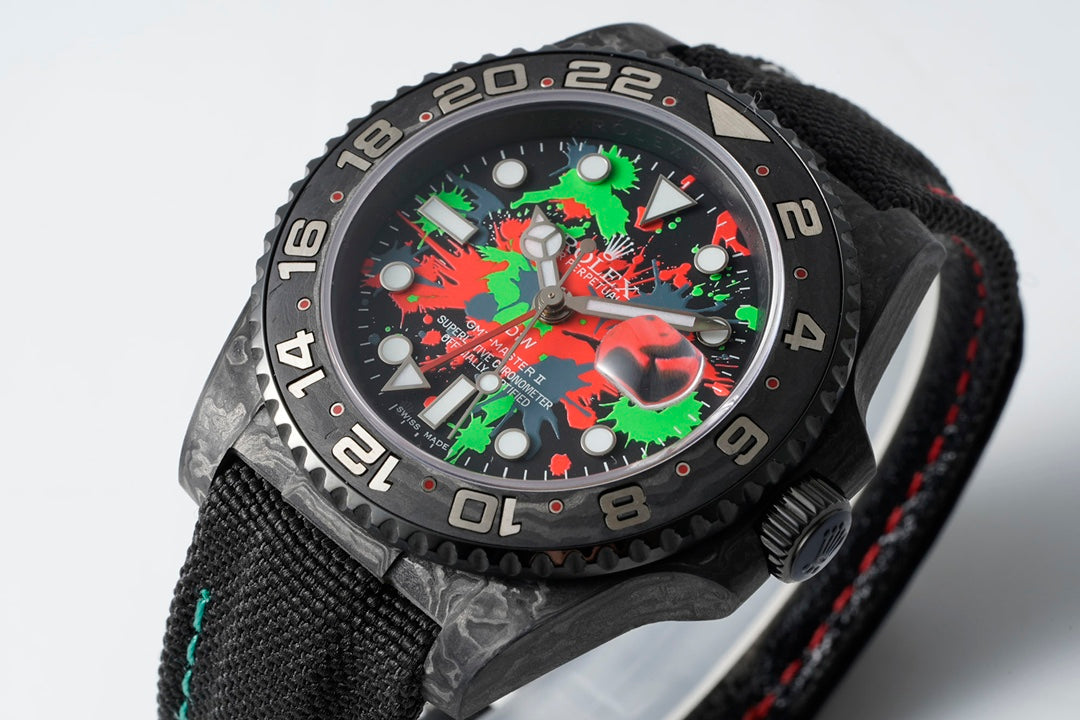 Diw New Rolex Ultra Limited Edition GMT-MASTER II - Carbon Fiber - Graffiti Color(1:1 replica)