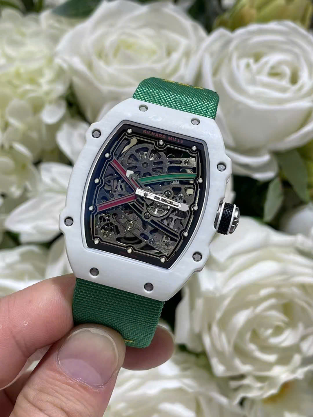 Richard Mille RM67-02 White Carbon Best Replica Watches Weight 37 Grams 38.7¡Á47.52mm
