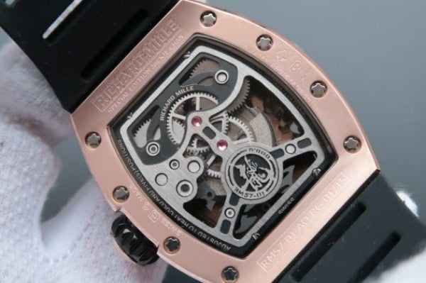 Replica Richard Mille RM057 Dragon Phoenix RG Case YG Dragon Dial Black Rubber Strap