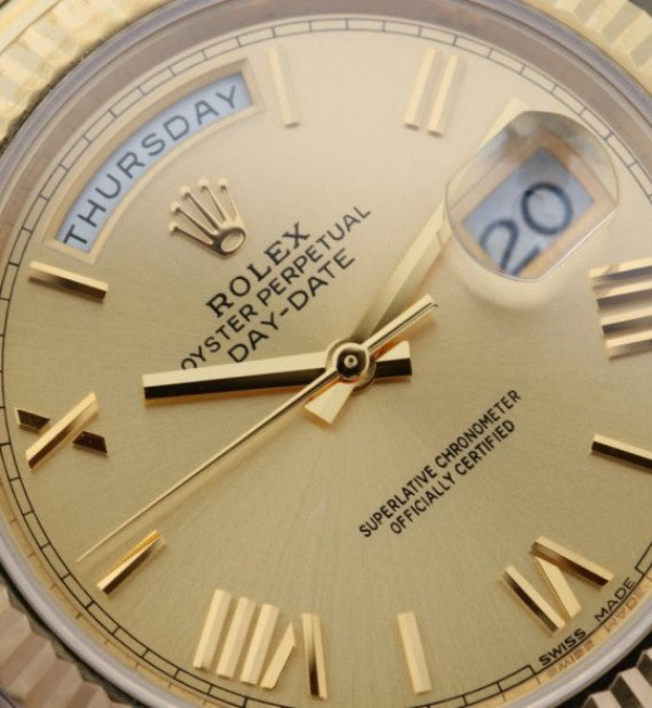 Replica Rolex Day-Date 40mm 228238 YG Dial Roman Markers YG Bracelet A3255