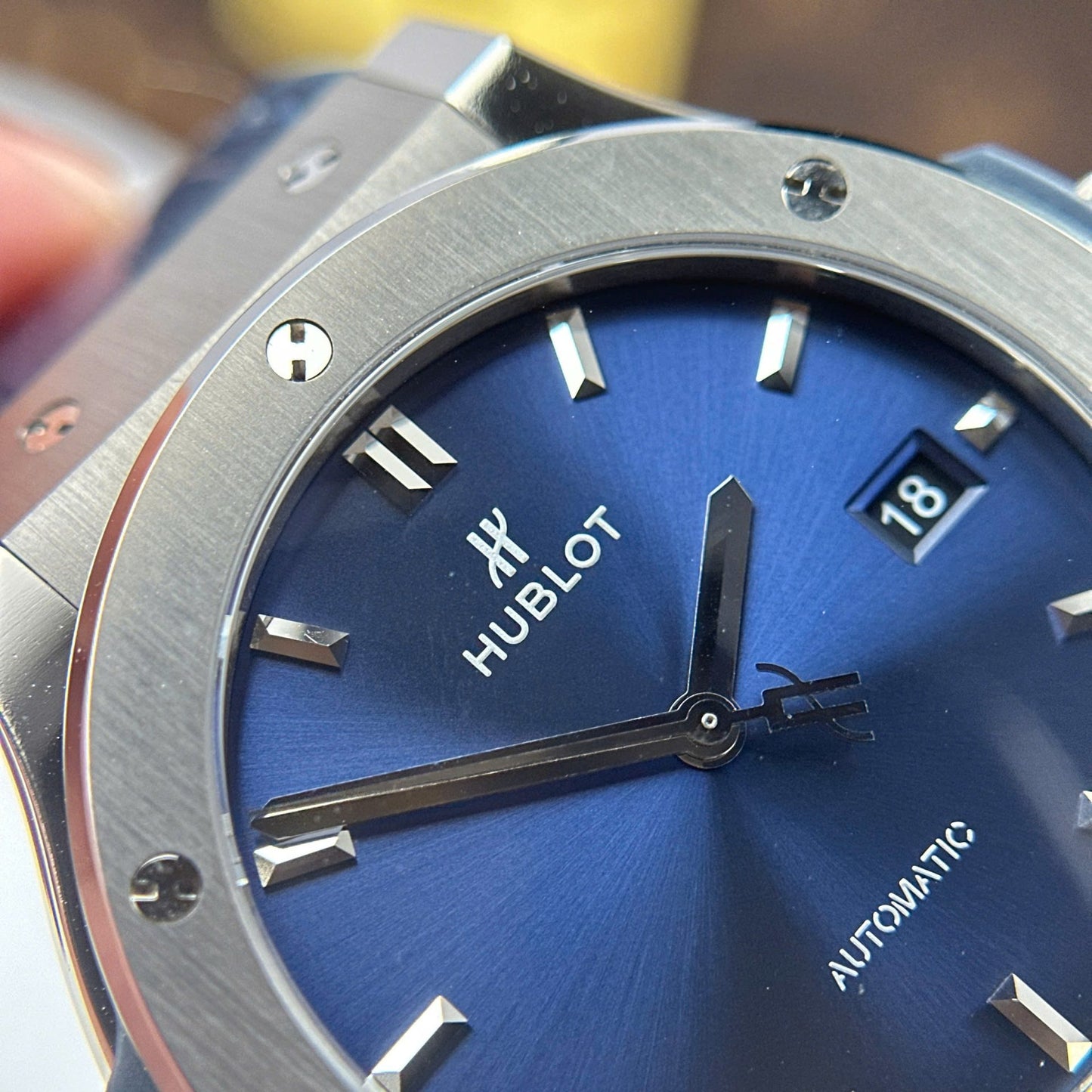 Hublot Classic Fusion Titanium Imitation Watches Blue Dial Weight 84 Grams Super Light JJZ Factory 42mm
