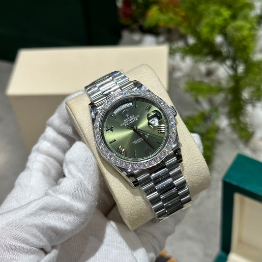 Rolex Day-Date 228236 Moissanite Green Dial Replica Watch 168gram GM V3 40mm