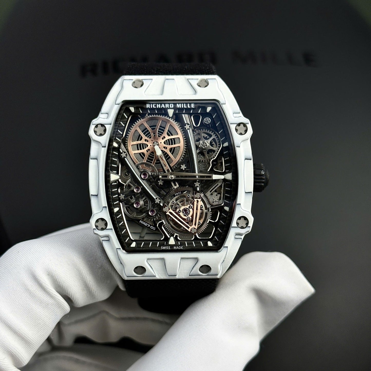 Richard Mille RM27-05 Rafael Nadal Replica Watch White Carbon Case 37.25¡Á47.25mm