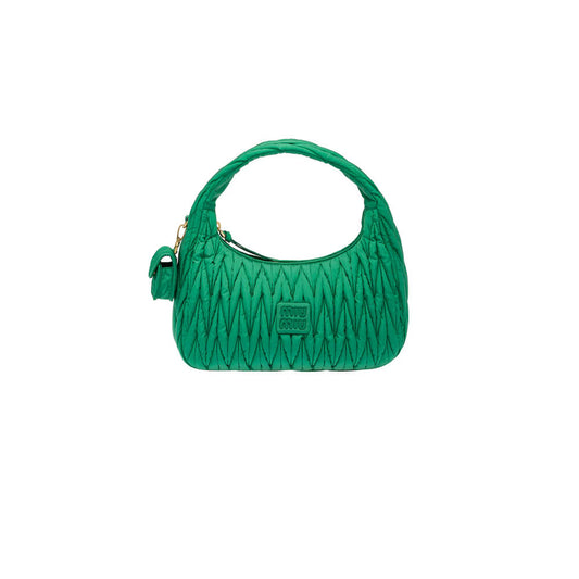 Miu Wander matelasse regenerated nylon hobo bag
