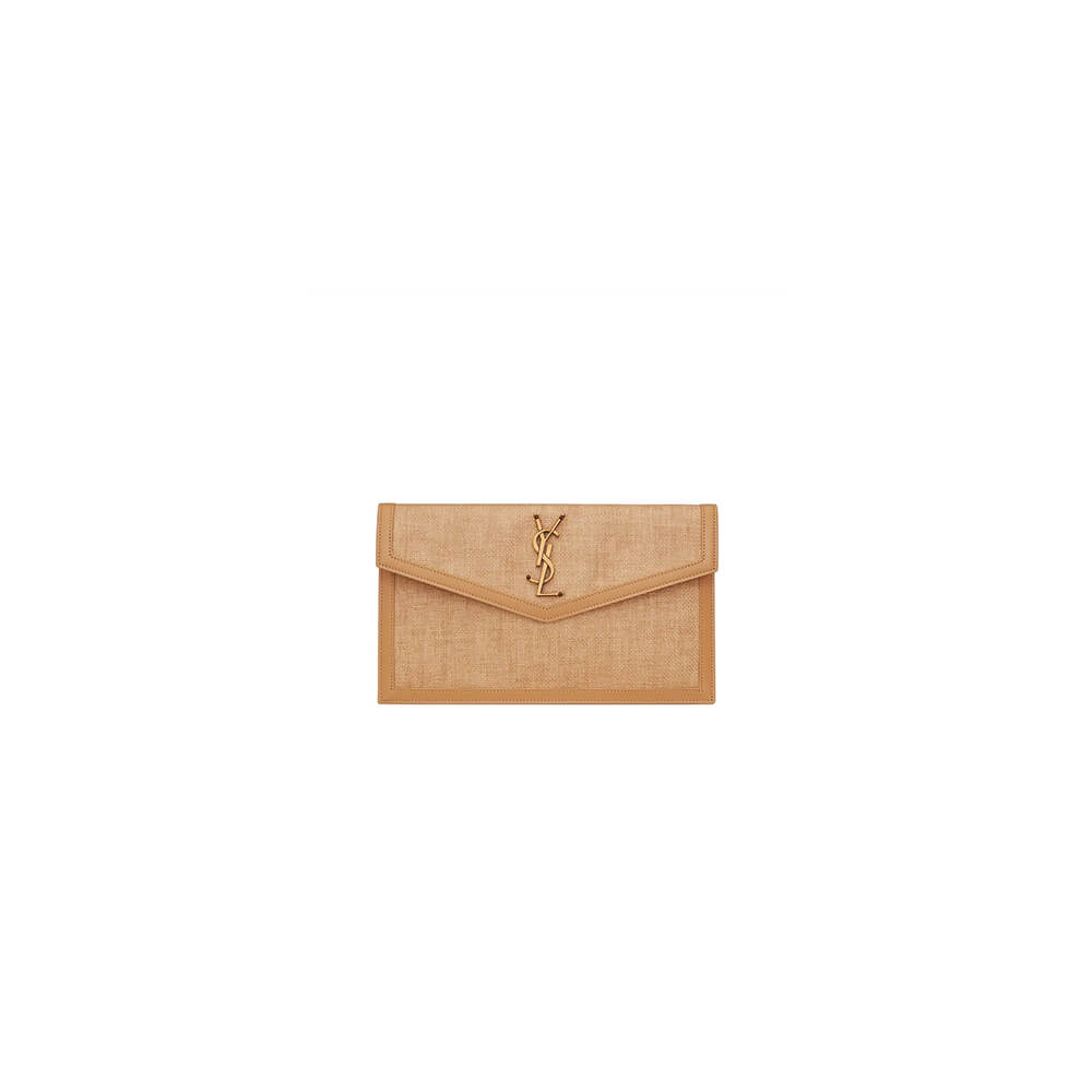 YSL uptown pouch in canvas and leather