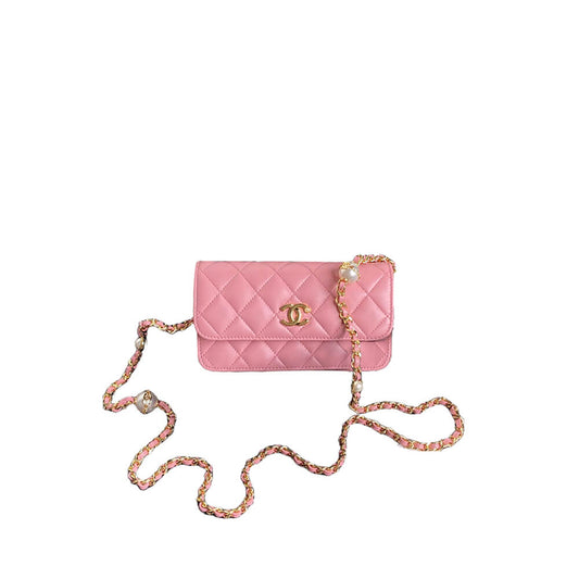 CHANEL Flap Phone Holder with Chain(HIGH-END GRADE)