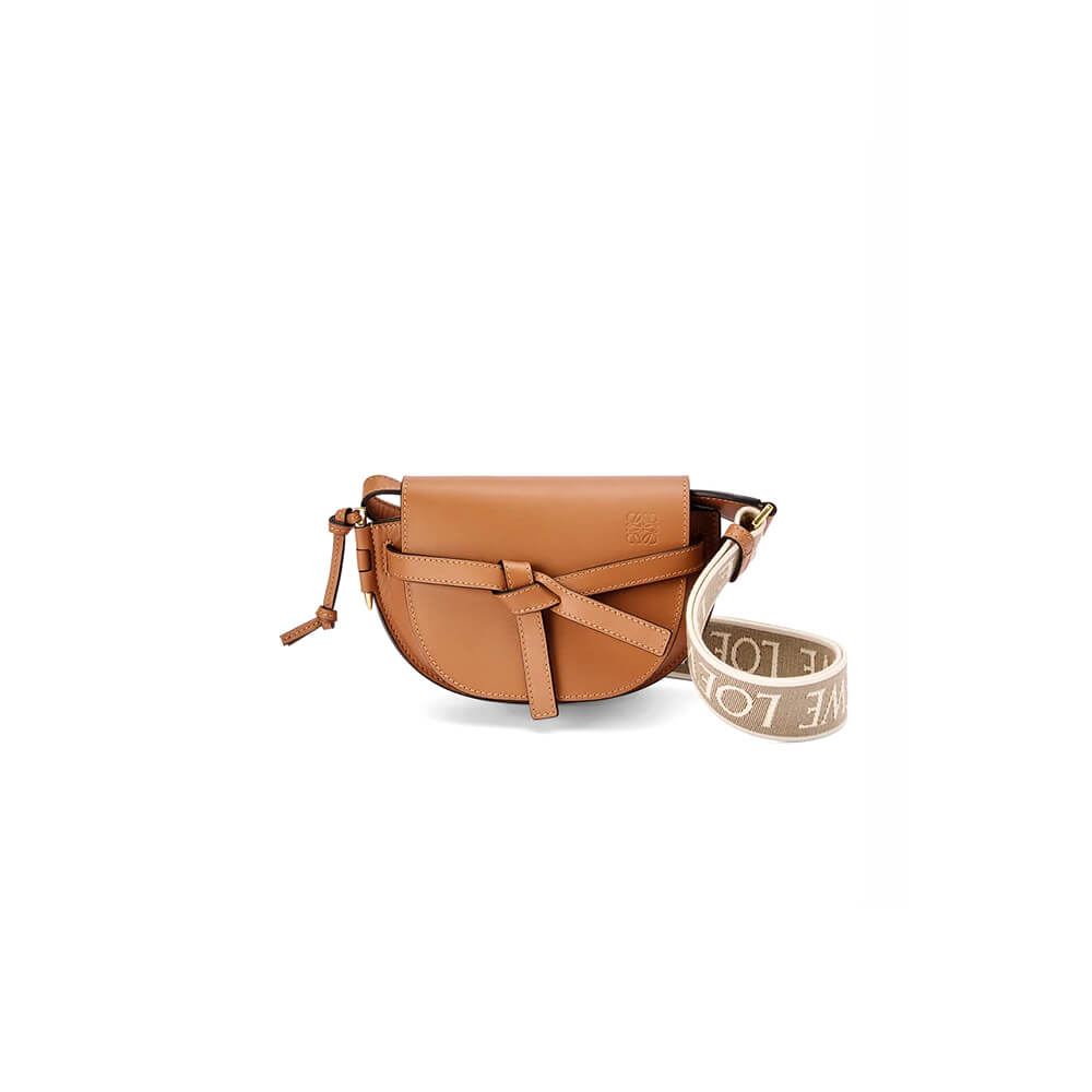 Mini Gate Dual bag in soft calfskin and jacquard(HIGH-END Grade)
