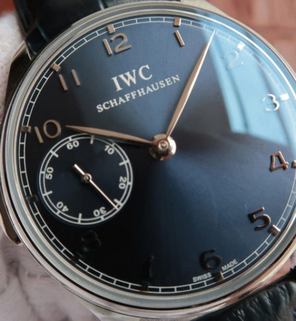 Replica IWC YLF Portuguese IW524205 Blue Dial Leather Strap A95290