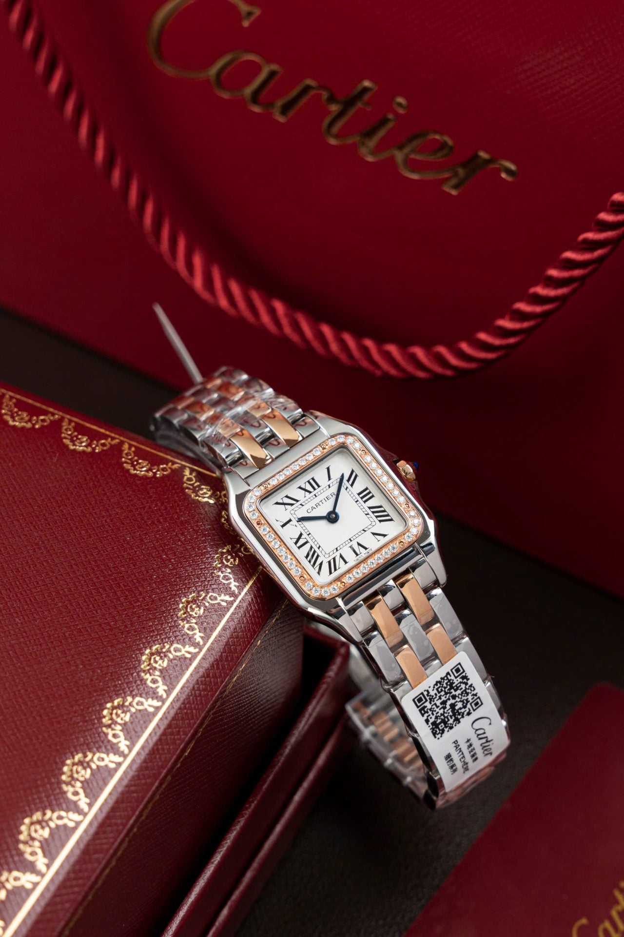 Cartier Panthere WSPN007 Demi Rose Gold Replica Watch Diamonds Moissanite Hong Kong 27x37mm