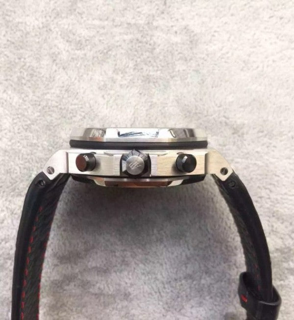 Replica Audemars Piguet JF Royal Oak Offshore Black Theme Black Leather Strap A3126