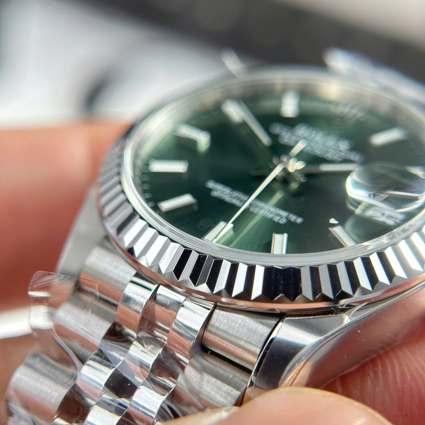 Rolex DateJust Replica Watch Dial Green Jubilee Strap THB Factory 31mm