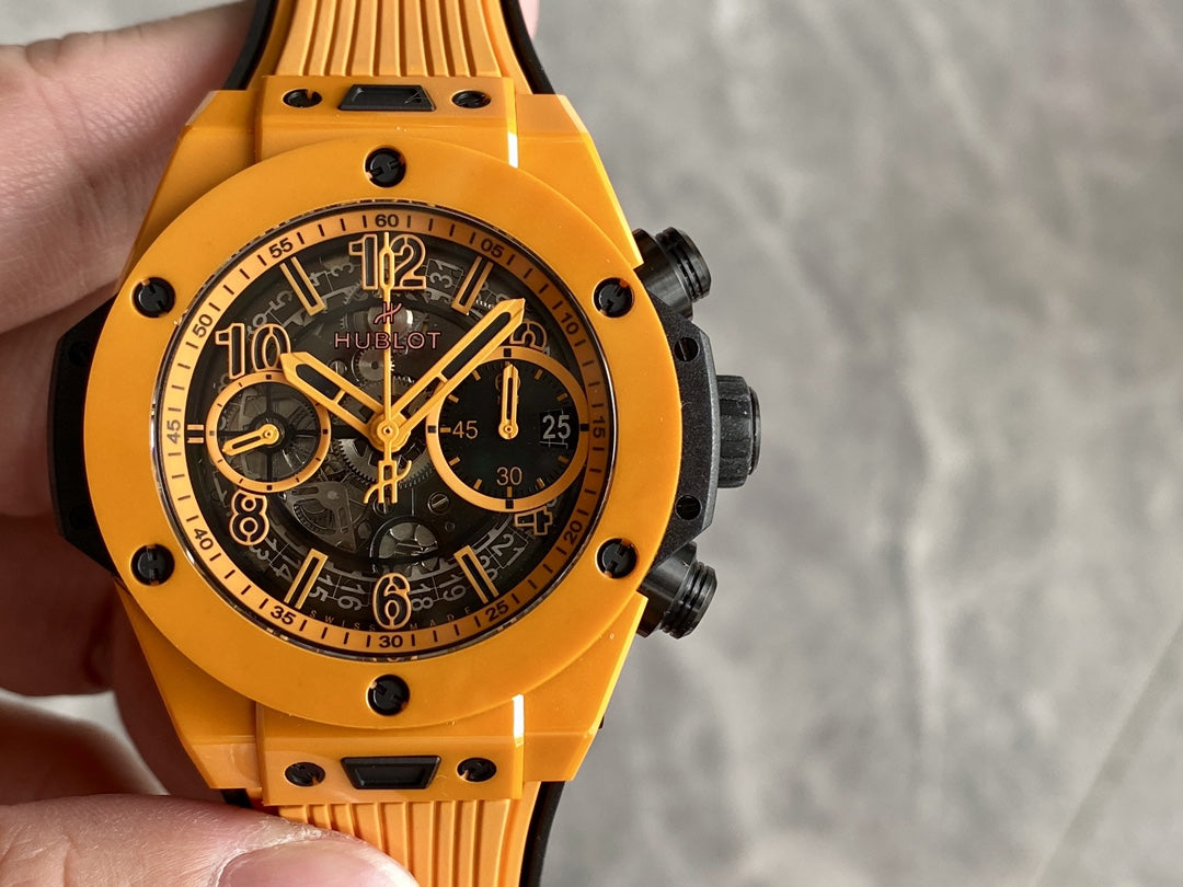 Hubot Big Bang Unico Orange Ceramic Best Replica Watch BBF Factory 42mm