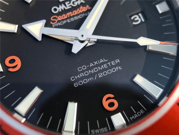 Replica Omega Planet Ocean Professional Orange Bezel 45mm OMF Rubber Strap A8500