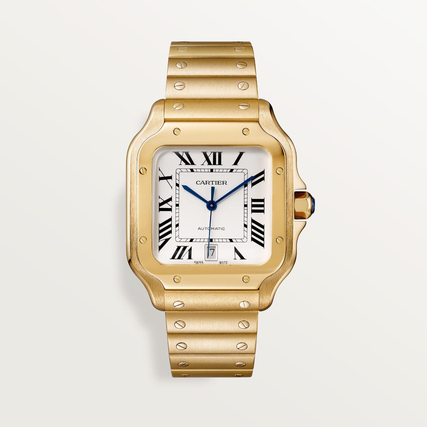 Fake cartier watch Santos large model mechanical movement Santos De Cartier Large Yellow Gold WGSA0029 GF(1:1 replica)