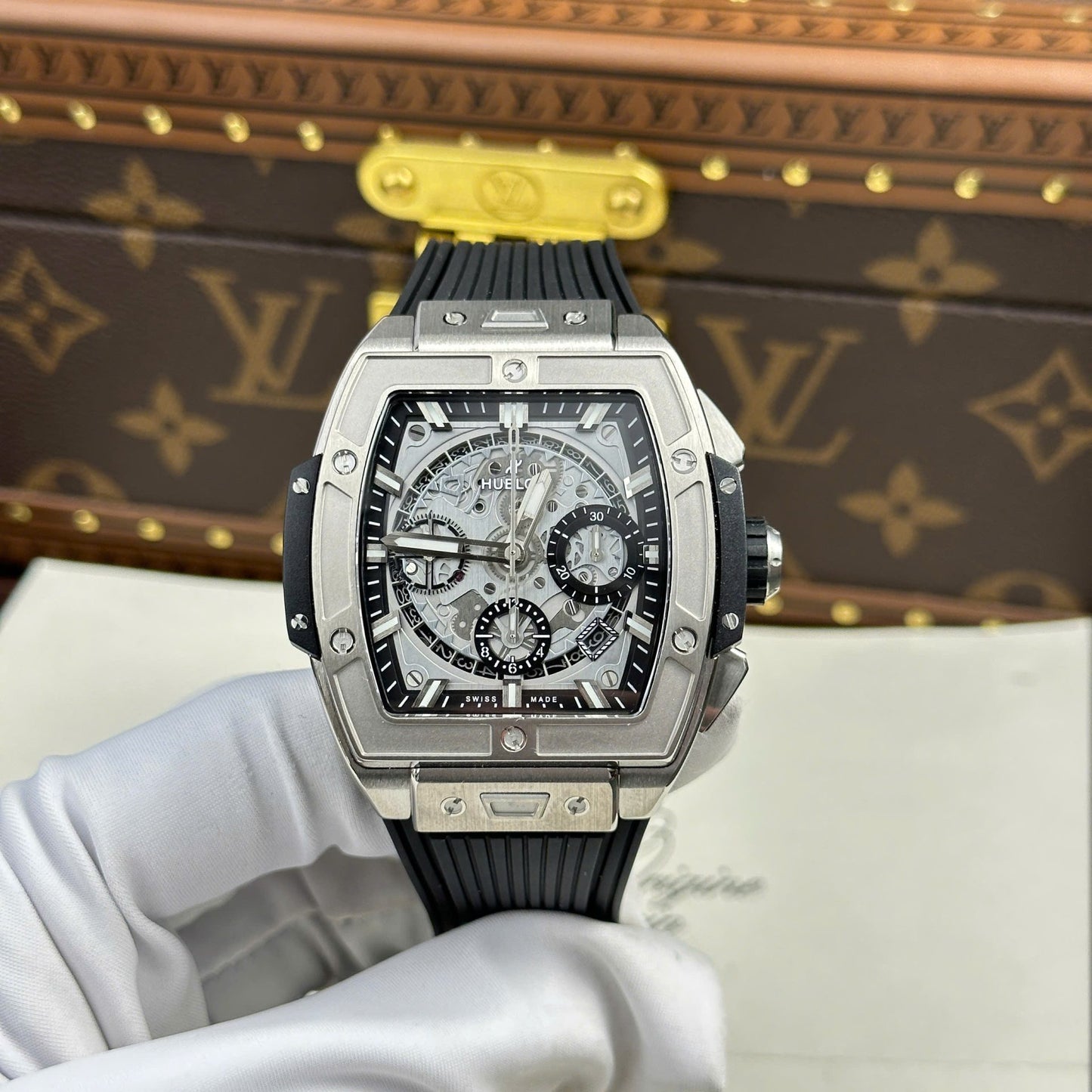 Hublot Spirit Of Big Bang Titanium Replica Watch Rubber Strap BBF Factory 42mm