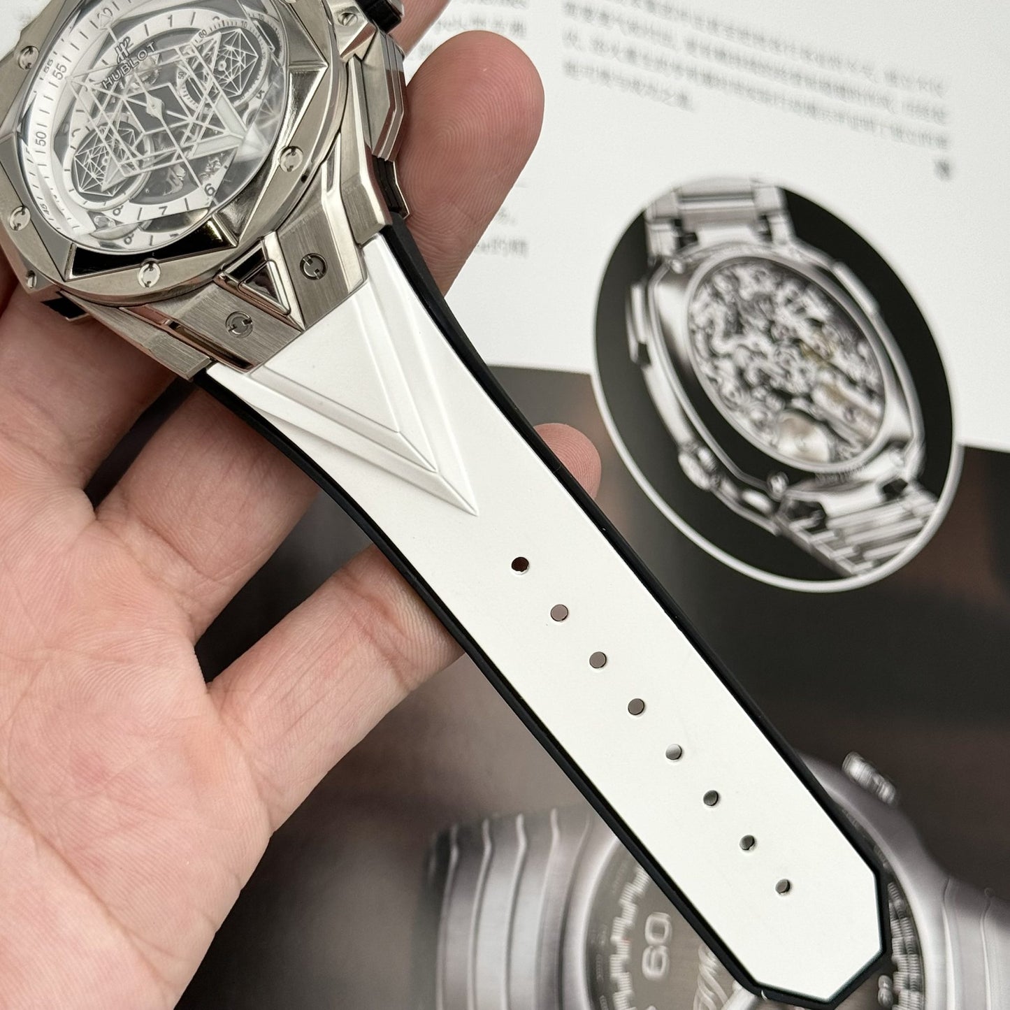 Hublot Replica Watches Big Bang Sang Bleu II Titanium White Dial BBF 45mm