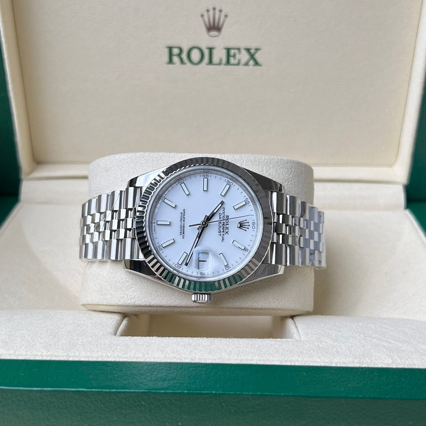 Rolex DateJust 126334 Replica Watch White Enamel Clean Factory 41mm