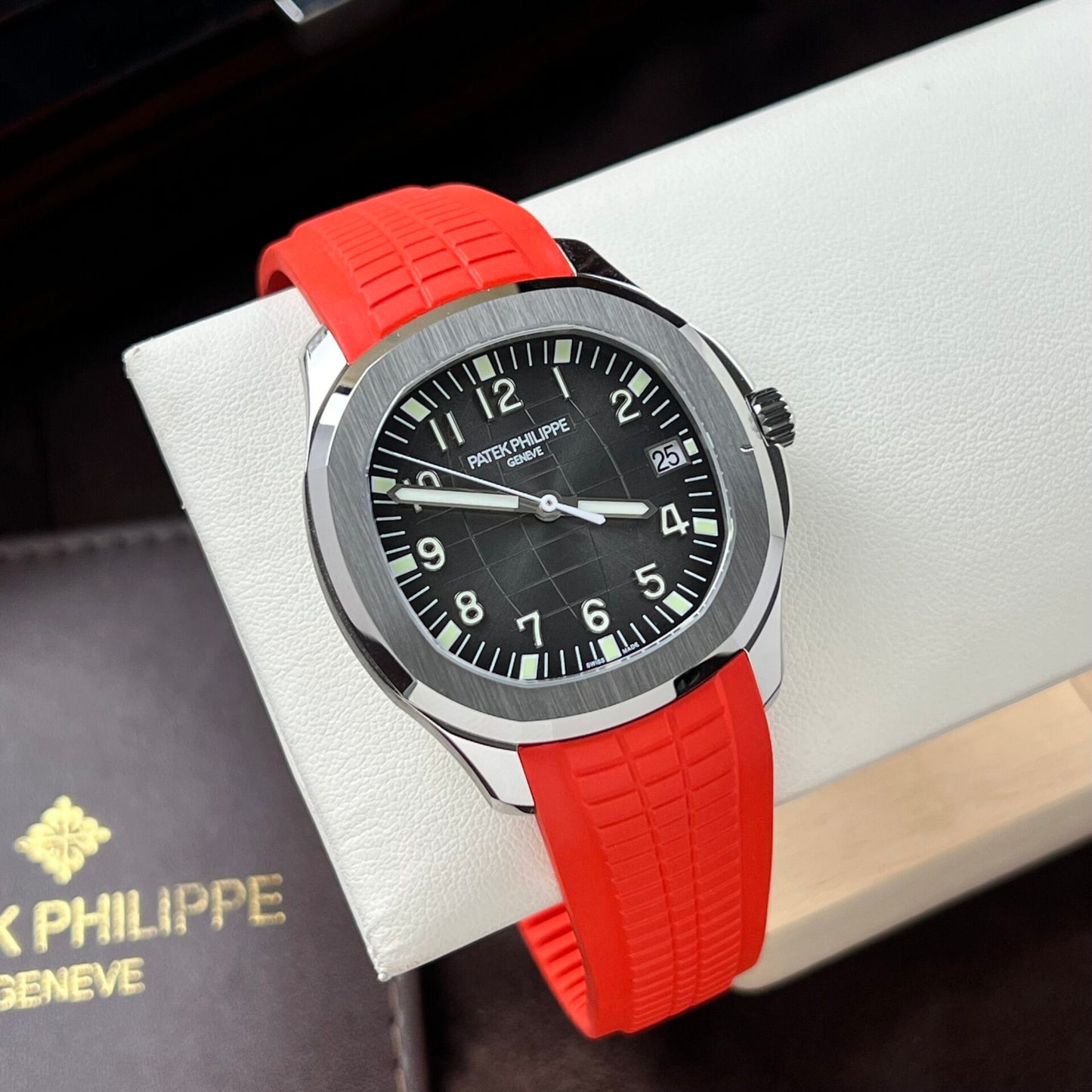 Patek Philippe Replica Watch Aquanaut 5167A Red Rubber Strap 3K Factory 40mm