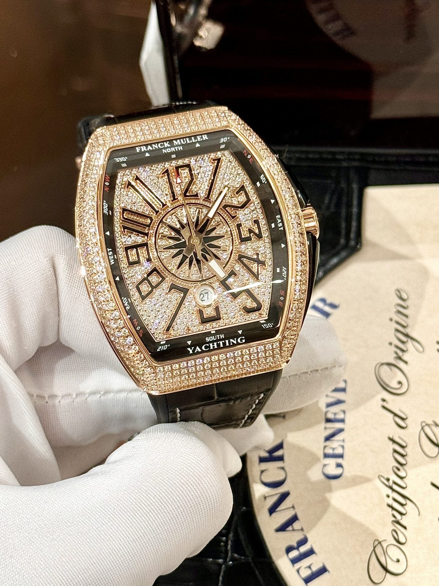 Franck Muller Vanguard Yachting V45 SC DT Black Strap Best Replica Watch Factory ABF 45mm