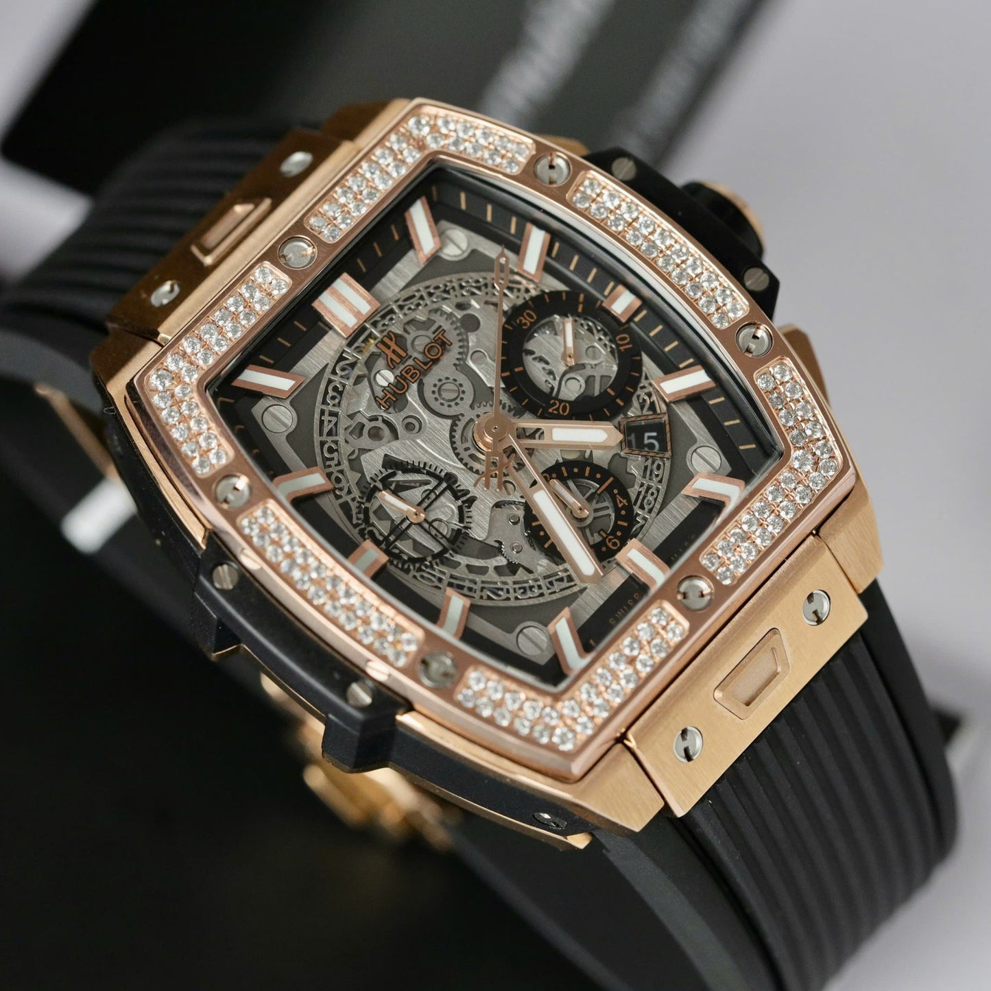 Hublot Spirit Of Big Bang King Gold Custom Moissanite Diamonds Hong Kong 42mm