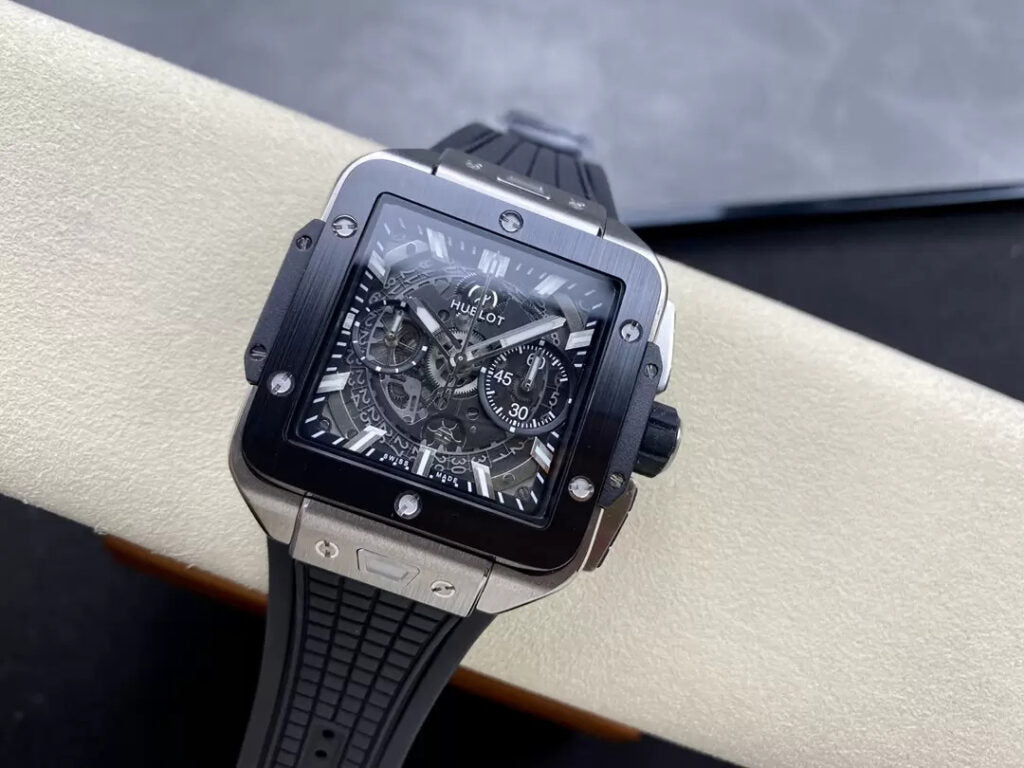 Hublot Replica 1:1 Watch Big Bang Square Titanium Black Ceramic Bezel 42mm
