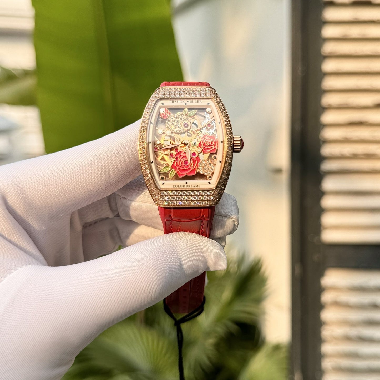 Franck Muller Rep 11 Watch V32 Color Dreams With Stone Rose Dial ABF Factory 32x40mm
