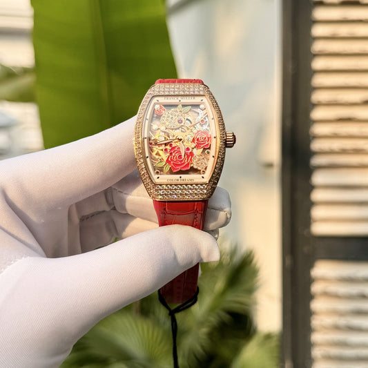 Franck Muller Rep 11 Watch V32 Color Dreams With Stone Rose Dial ABF Factory 32x40mm