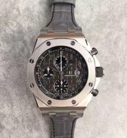 Replica Audemars Piguet JF Royal Oak Offshore Gray Theme Gray Leather Strap A3126