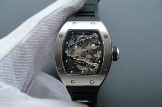 Replica Richard Mille RM038 SS Black Inner Bezel Skeleton Dial Black Rubber Strap Jap Quartz
