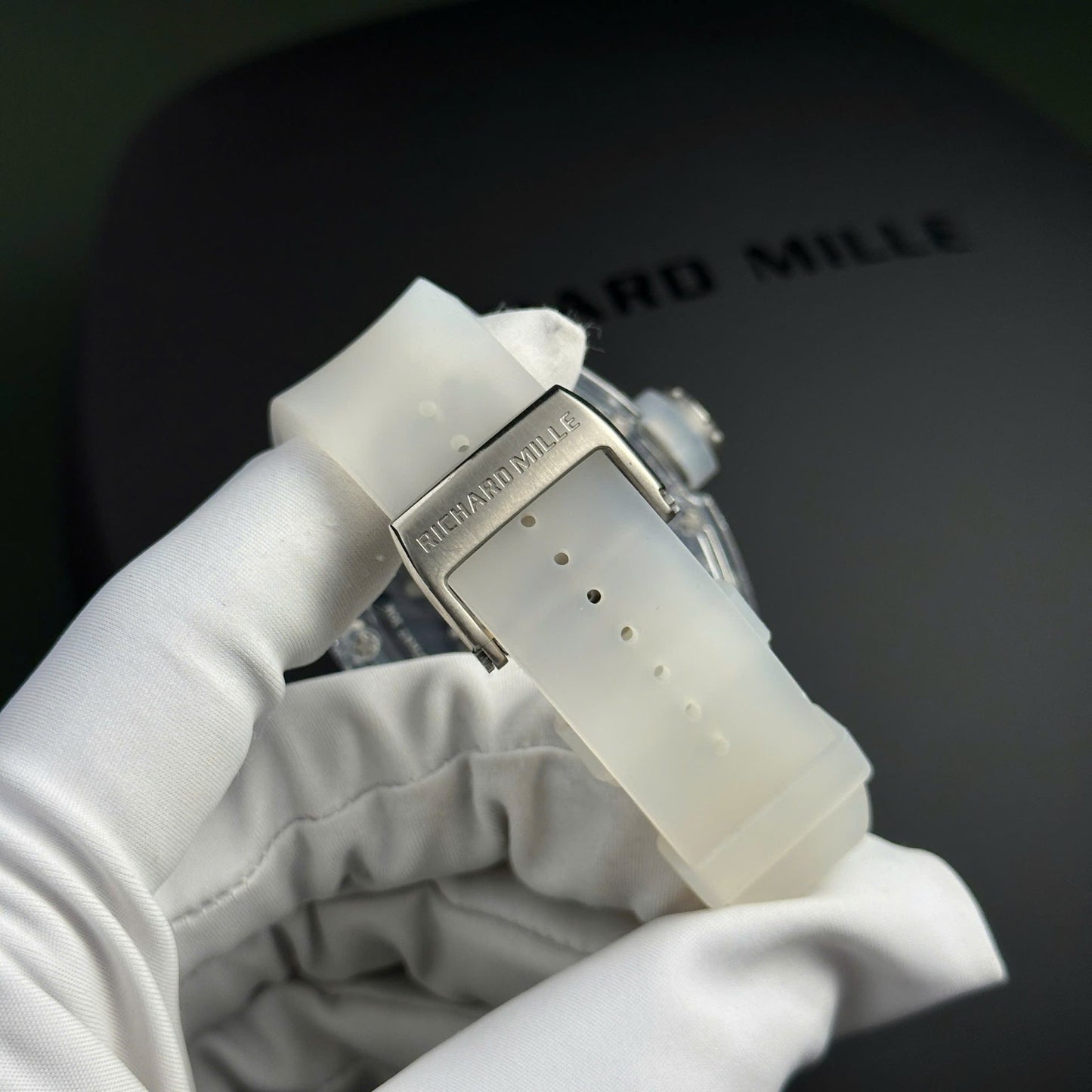 Richard Mille RM055 Sapphire Crystal Replica Watch Rubber Strap 45mm