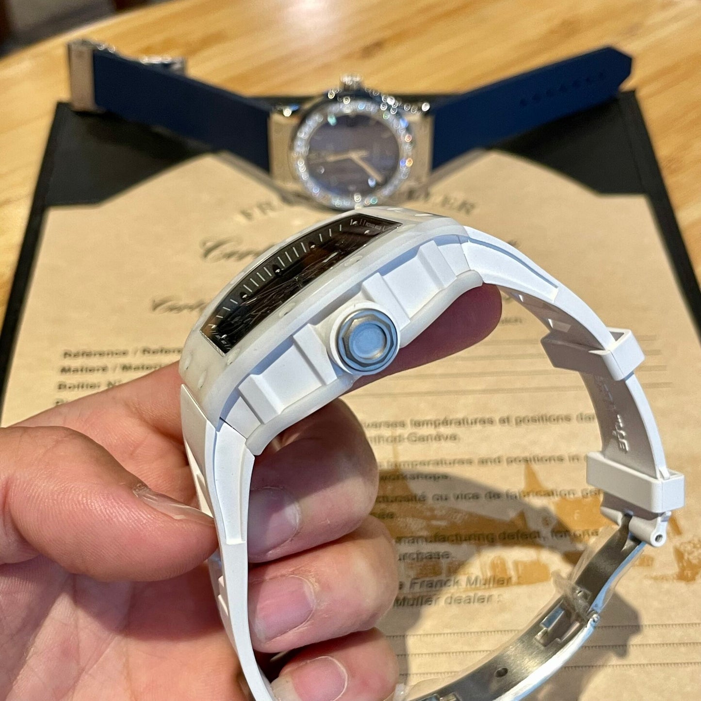 Richard Mille RM055 Best Replica Watch White Rubber Strap 45mm