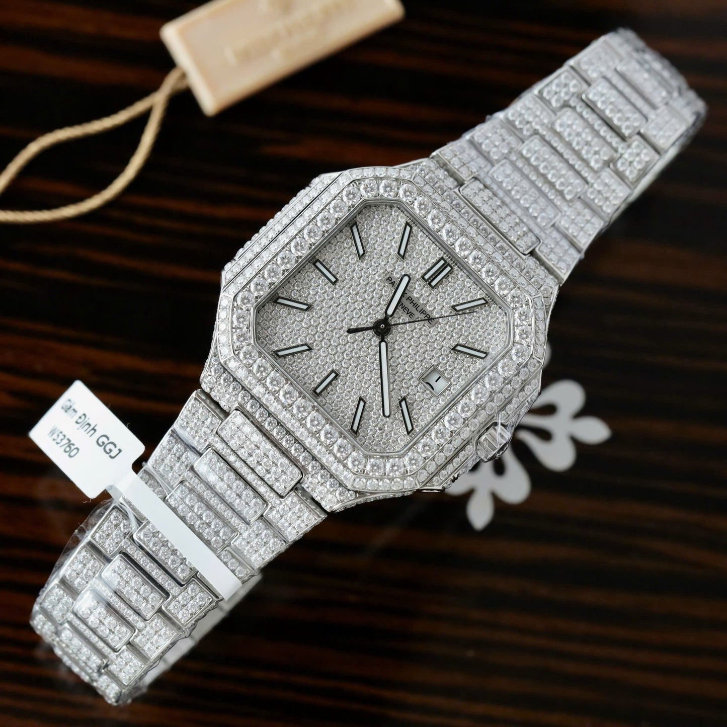 Patek Philippe Cubitus 5821 Copies Watches Diamonds Moissanite Hong Kong Custom 45mm