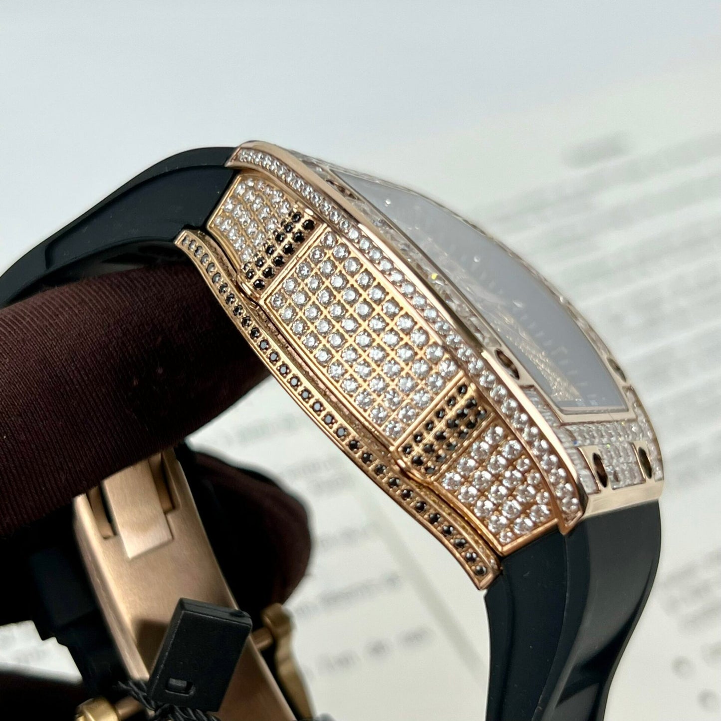 Richard Mille RM51-02 Rose Gold Baguette Replica Watch 40MM