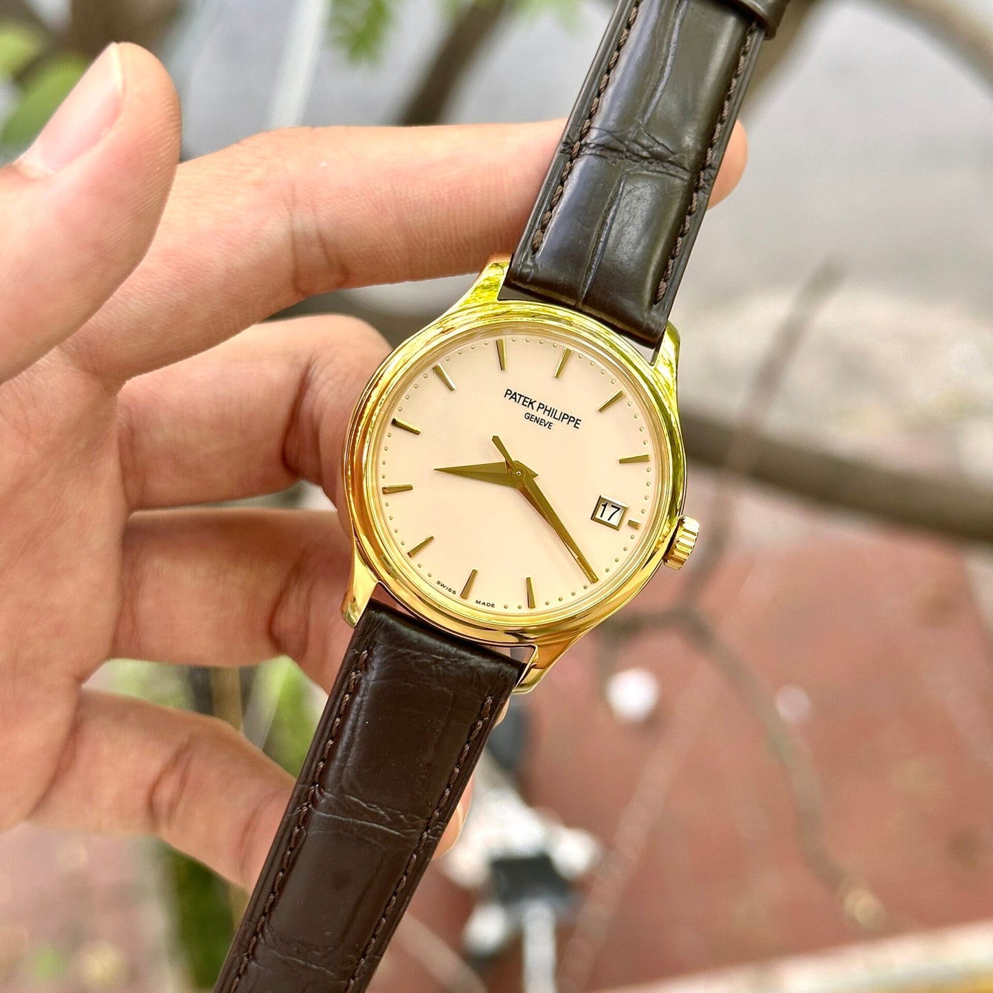 Patek Philippe Calatrava 5227J Replica Watch Leather Strap 3K Factory 39mm