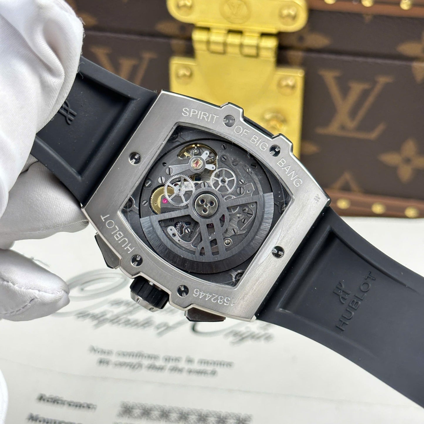 Hublot Spirit Of Big Bang Titanium Replica Watch Bezel Blue BBF Factory 42mm