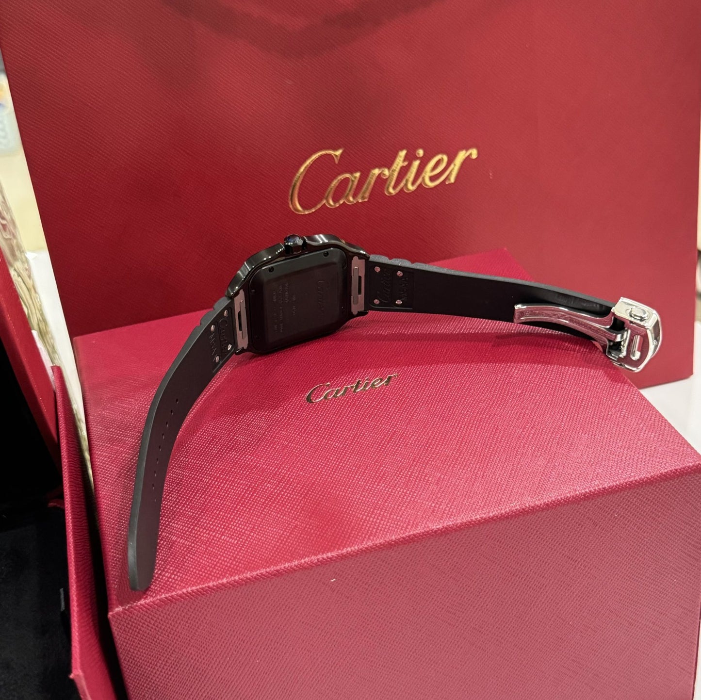 Cartier Replica Watch Santos WSSA0039 Black Rubber Strap BV Factory 39.8mm