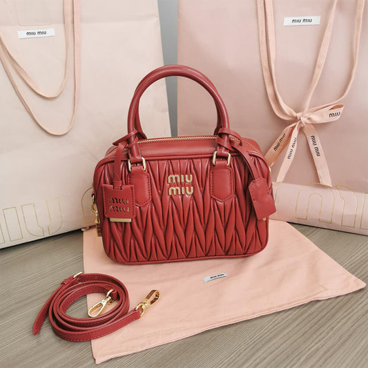 Matelasse nappa leather top-handle bag