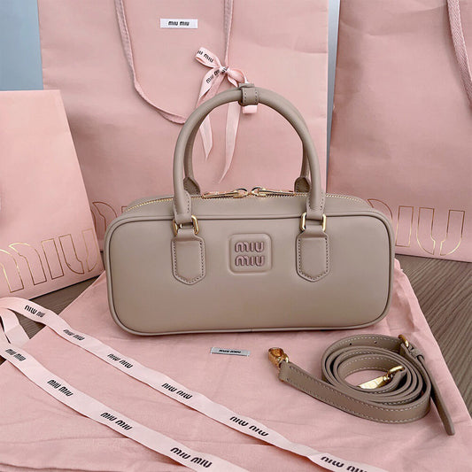 MIUMIU Large Arcadie Leather Bag(HIGH-END GRADE)