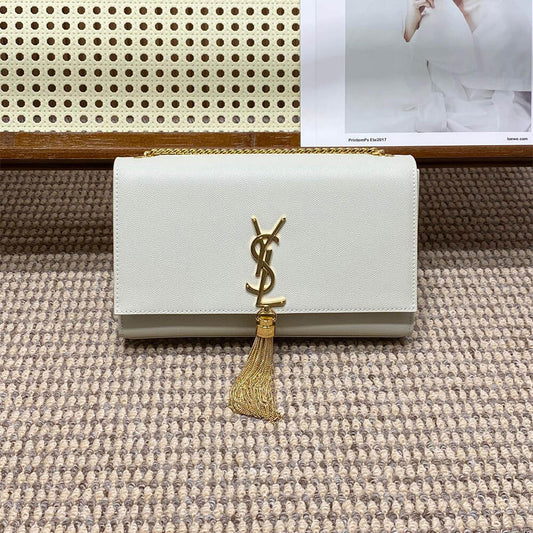YSL kate medium tassel in grain de poudre embossed leather