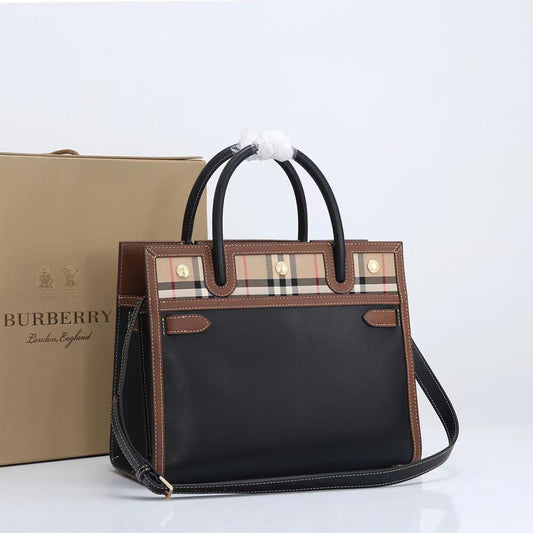 Small Vintage Check Two Handle Title Bag