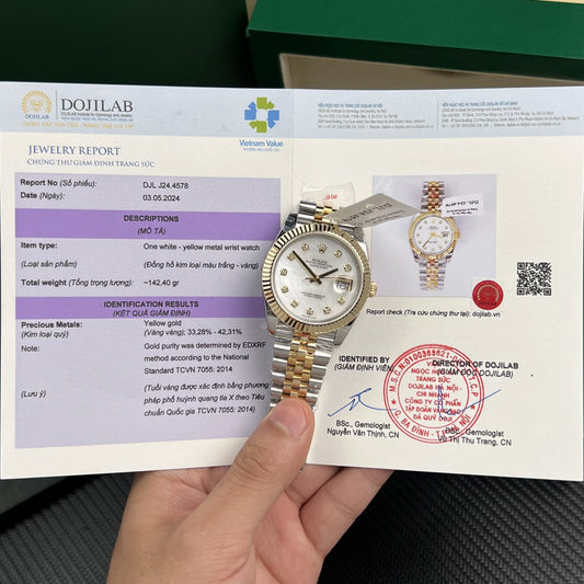 Rolex Replica Watch DateJust Gold Wrapped Mother Of Pearl Dial GM Factory 41mm