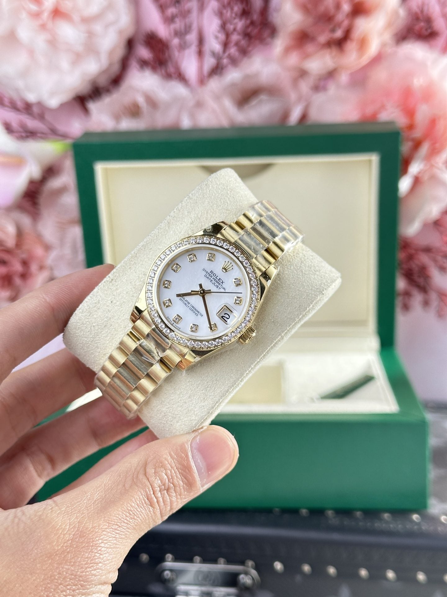 Rolex DateJust 278288 Replica Watch President Strap Diamond Bezel 31mm