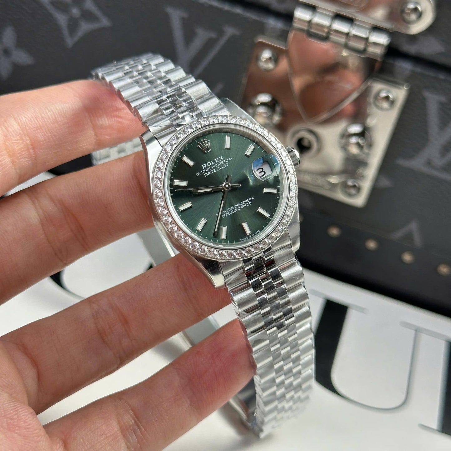 Rolex DateJust Clone Watch Dial Green Jubilee Strap THB Factory 31mm