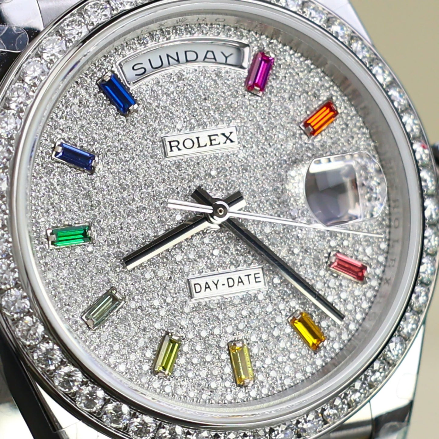 Rolex Day-Date Best Copies Watch Custom Diamonds Moissanite GM Factory 40mm