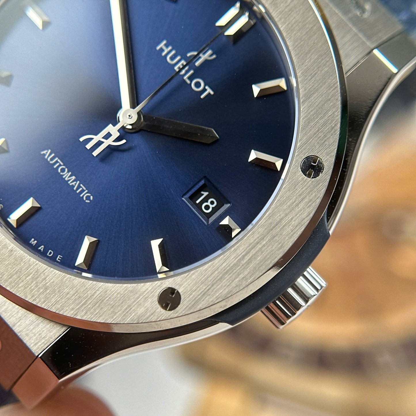 Hublot Classic Fusion Titanium Imitation Watches Blue Dial Weight 84 Grams Super Light JJZ Factory 42mm