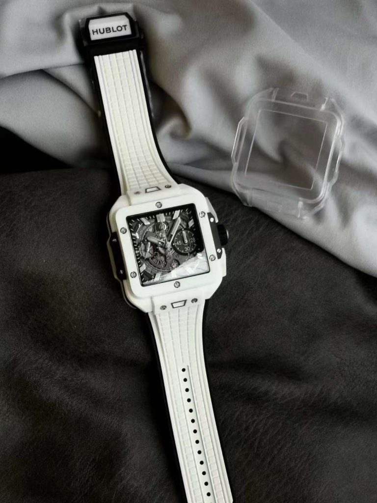 Hublot Replica 1:1 Watch White Ceramic Square Bang Unico Chronograph Factory BBF 42mm