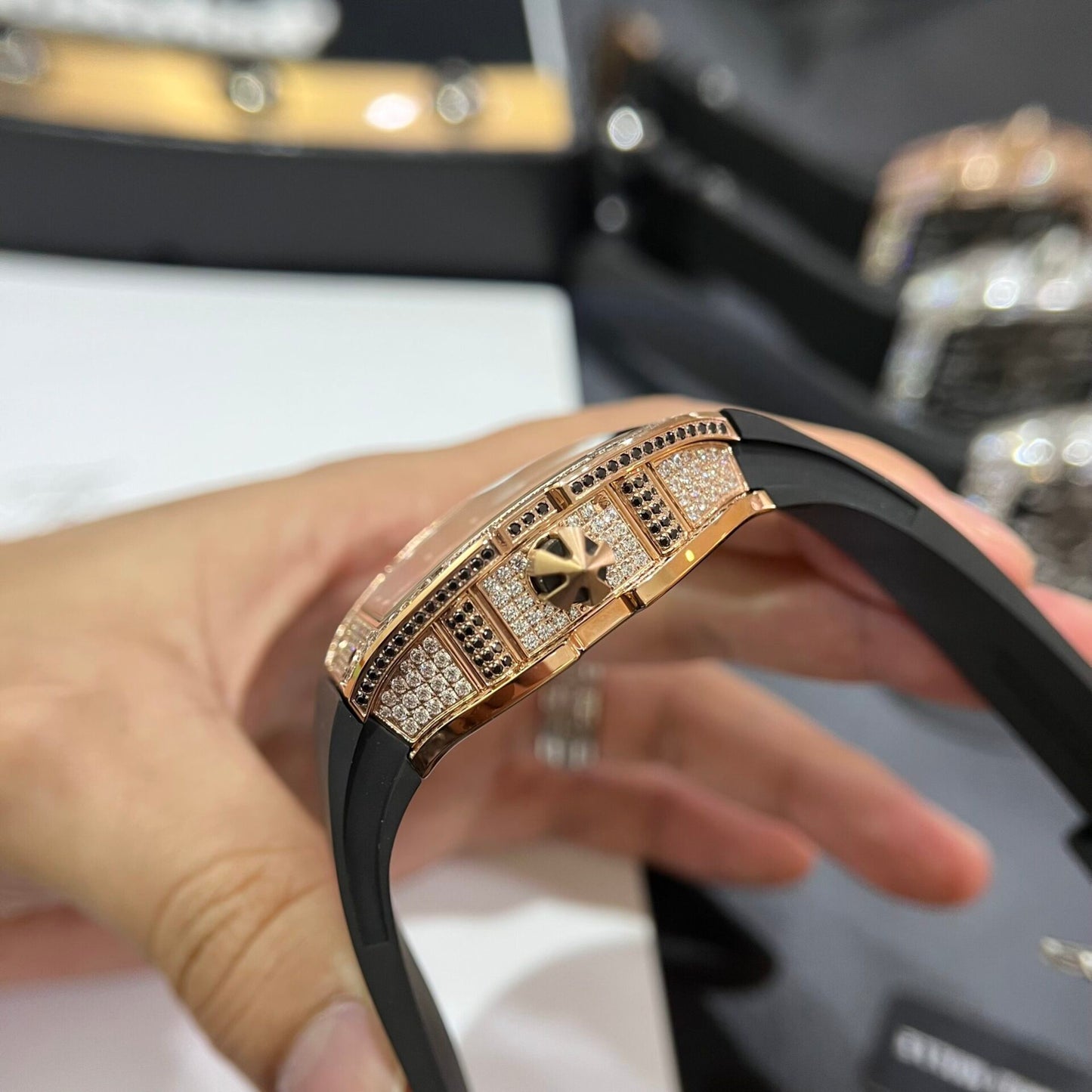 Richard Mille RM67-01 Replica Watch Rose Gold Rubber Strap 40mm