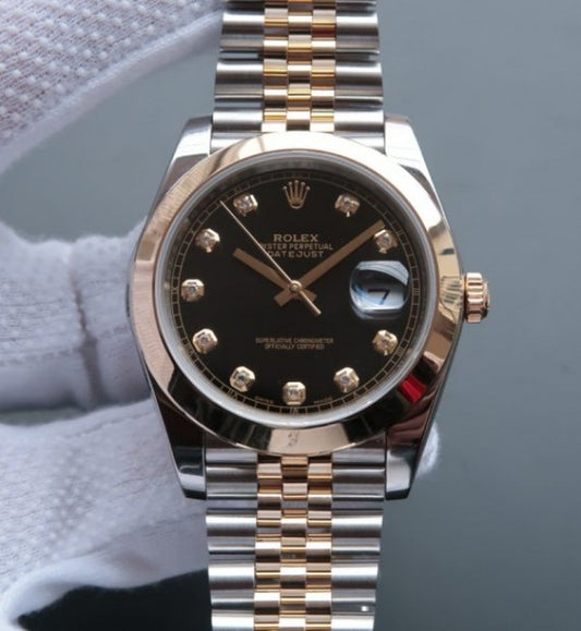 Replica Rolex DateJust 41mm 126303 Noob YG Polished Bezel Black Dial SS/YG Bracelet A2836